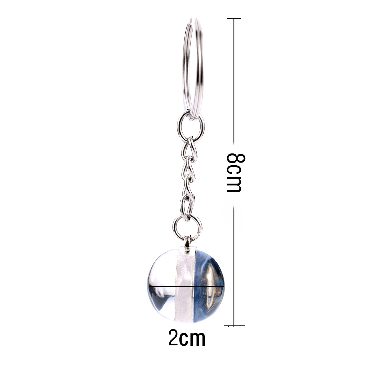 Glow in the Dark Sternzeichen Schlüsselanhänger Accessoire mit Spaltring - Krebs