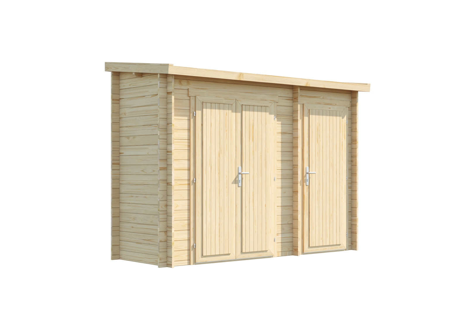 Blockbohlenhaus - naturbelassen - Fichtenholz massiv - 300x105 cm