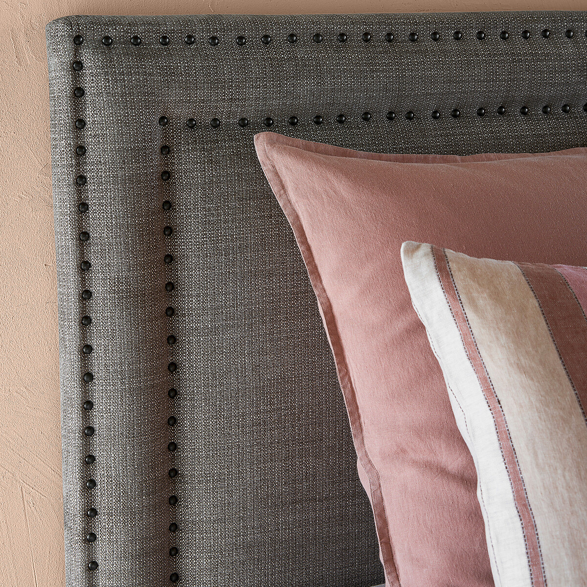 AM.PM<br>Cabeceira com tachas e tecido mesclado H120 cm, Kardly