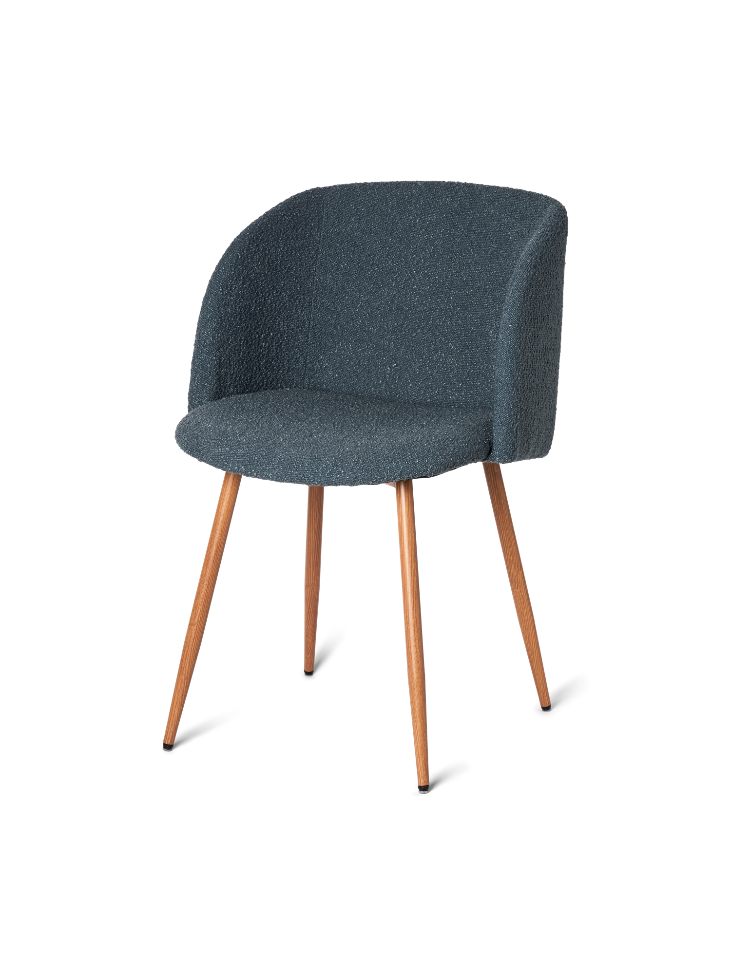 Stol i boucléstof | Jern/polyester/polyurethan. 50 x 42,5 x 81 cm. | Blue