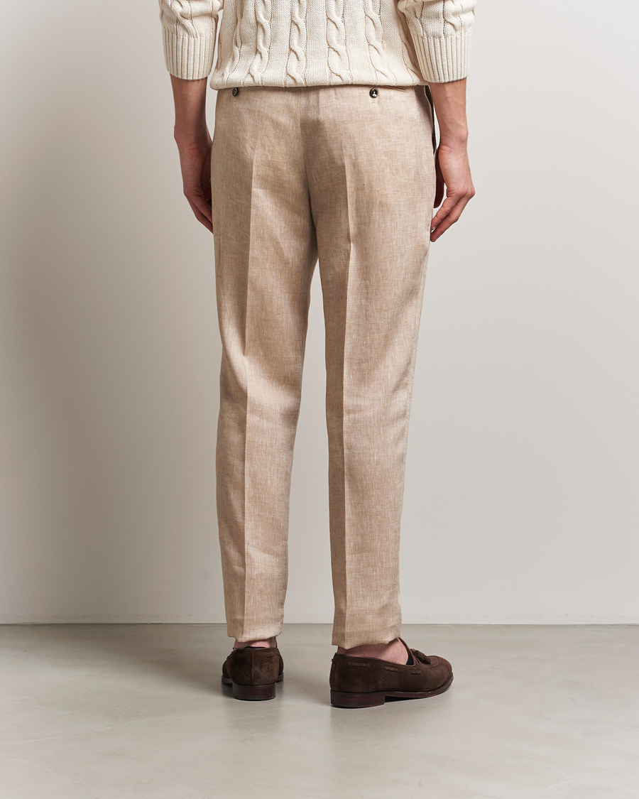 PT01 Gentleman Fit Linen Trousers Light Beige