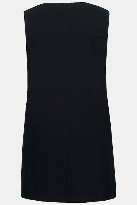 Boiled-Wool-Kleid, A-Linie, V-Ausschnitt, ärmellos