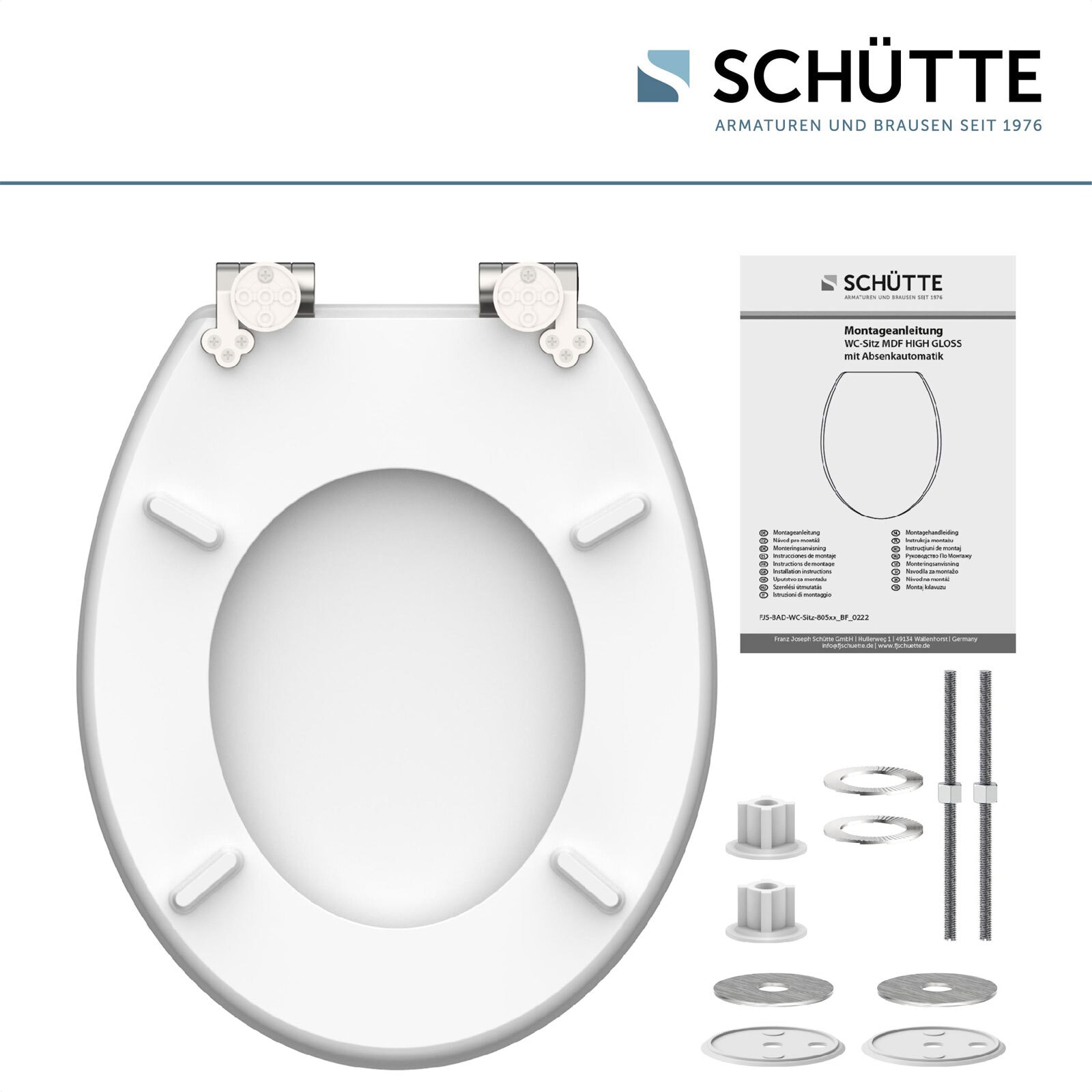 SCHÜTTE WC-Sitz Black Stone High Gloss MDF Absenkautomatik