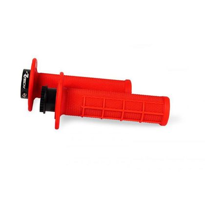 Poignées de guidon R-tech R20 Lock-on 1/2 Waffle Beta Universel - Rouge