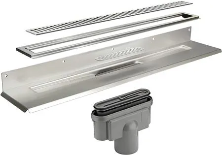 Unidrain sampak 900 mm - Type 1004. 10mm ramme. Column rist og 75 mm lodret udløbshus