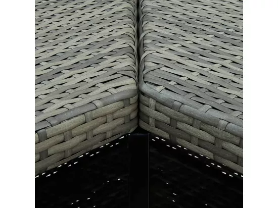 Table d'angle de bar Gris 100x50x105 cm Résine tressée