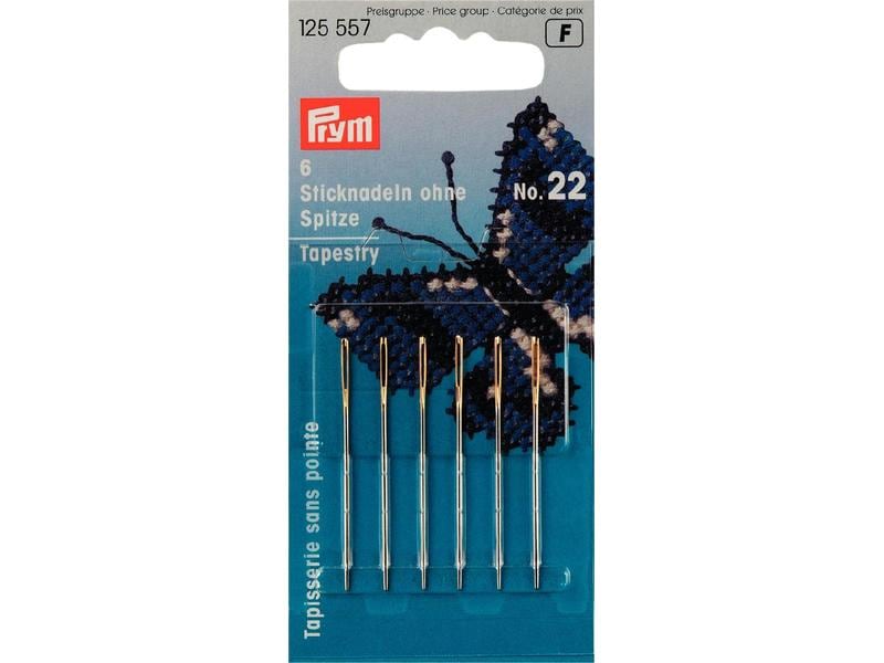Prym Sticknadel Nr. 22, ohne Spitze, 6 Stück Nadeln geeignet für tolle Stickarbeiten