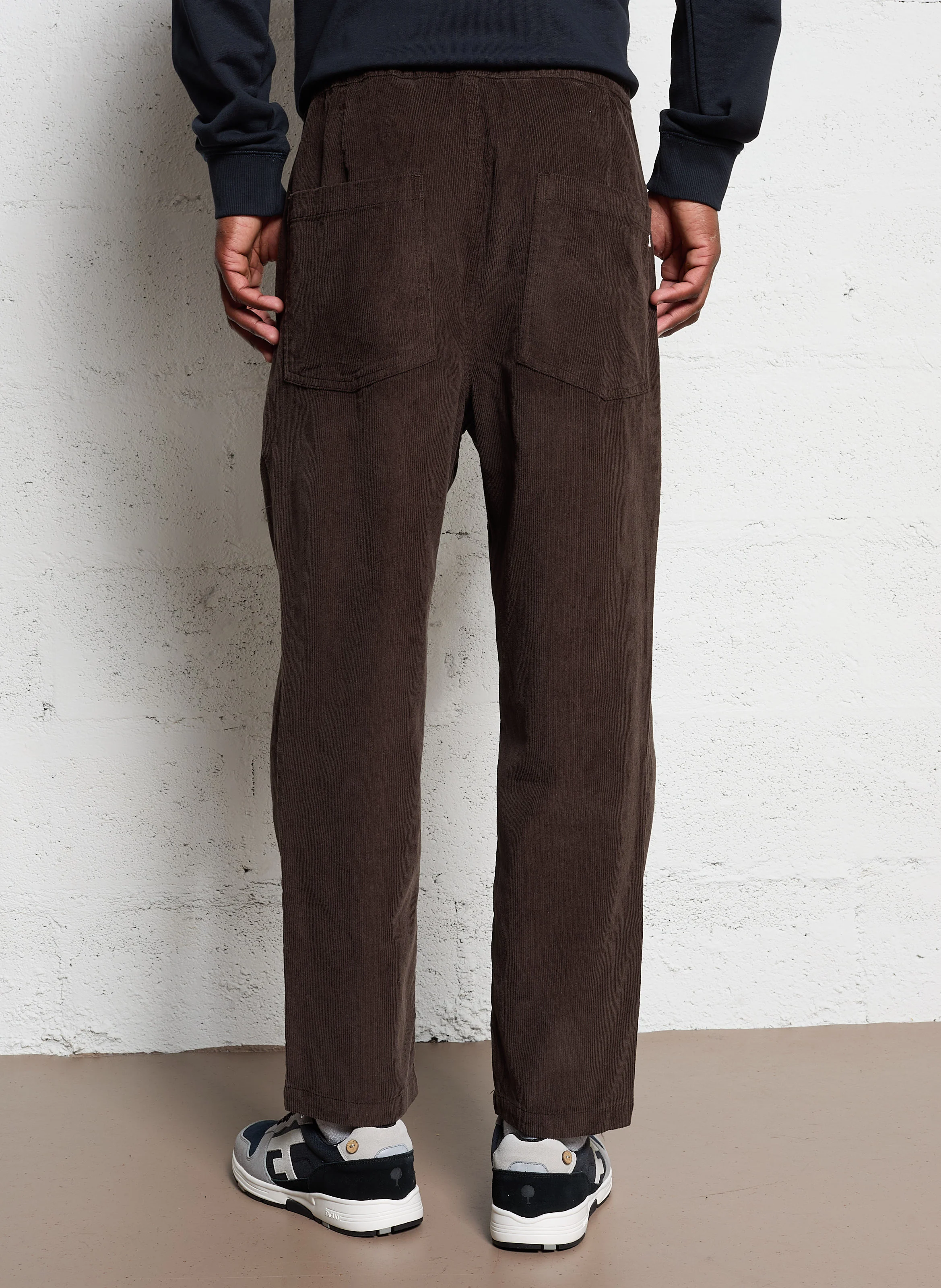 HAWTIN - Pantalon droit en coton | Marron