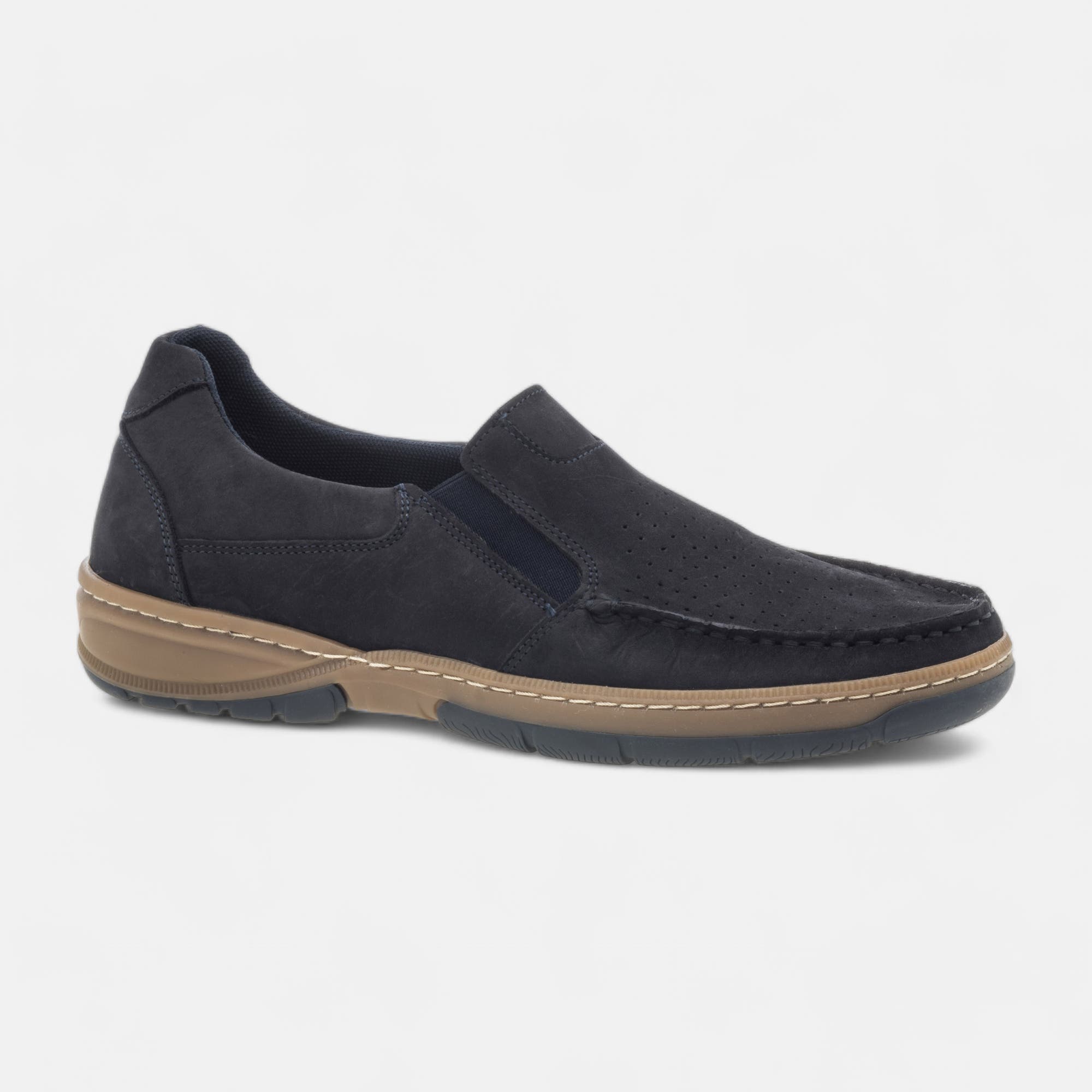 Mocassins Homme en cuir bleu marine