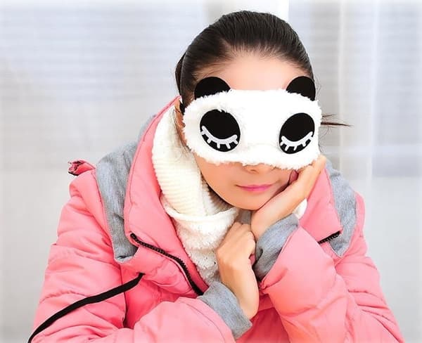 Sovende Panda, Fluffy Sovemaske for reiser og avslapping