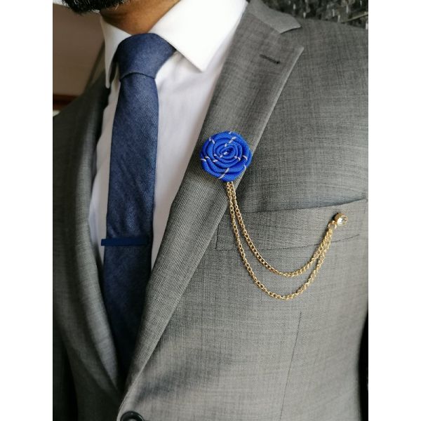CdH Conjunto Gravata   Prendedor Azul