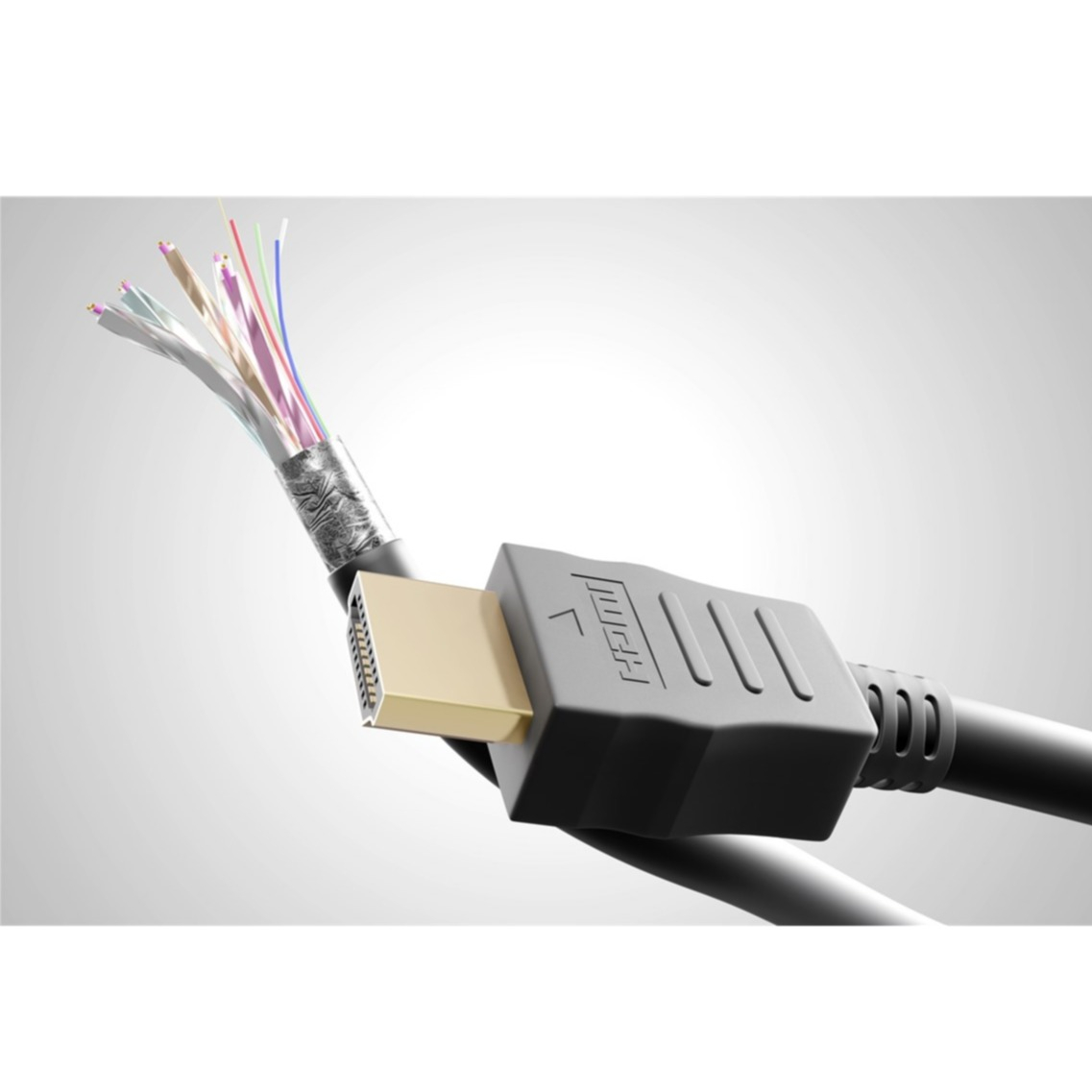 (1m) Highspeed 3D / 4K FullHD HDMI 2.0 270° Grad Winkel Kabel mit Ethernet Audio/Video Verbindungskabel (61272) - Schwarz