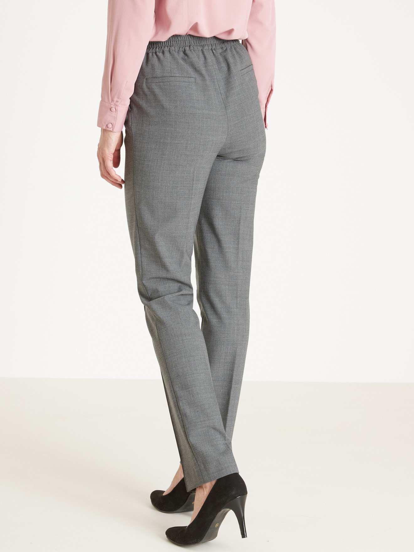 Pantalon élastiqué en tissu chaud