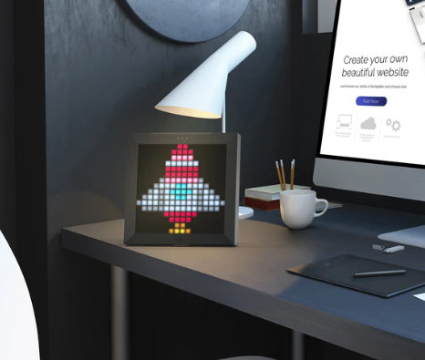 (20x20cm) Digitaler Pixel Bilderrahmen Home Deko Fotorahmen mit App Steuerung (iOS/Android) - Schwarz