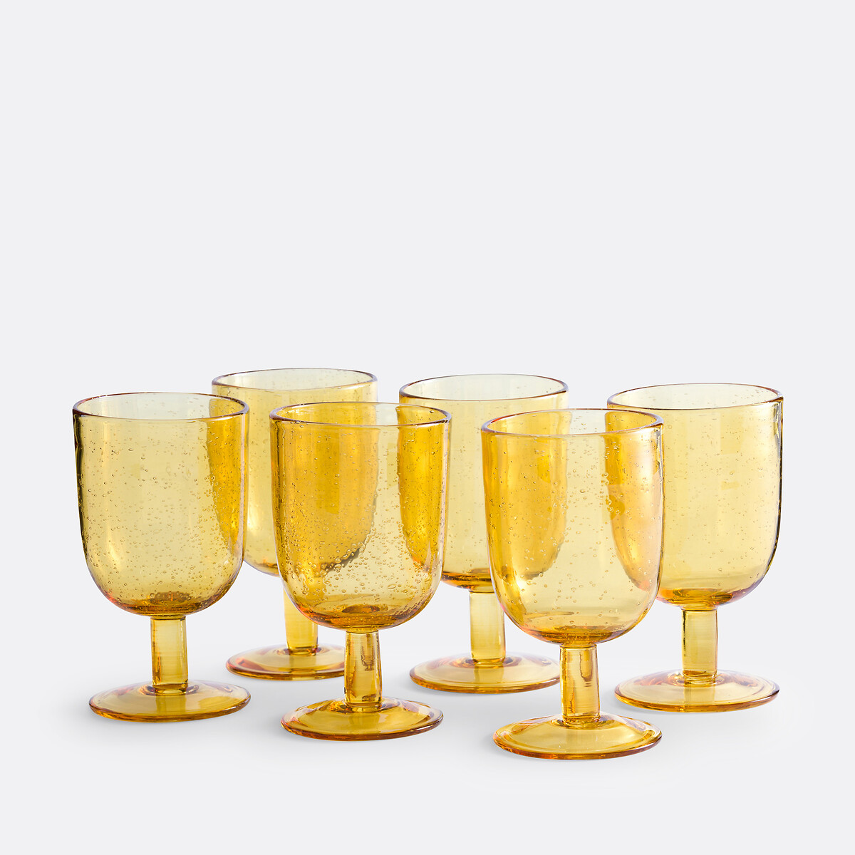 LA REDOUTE INTERIEURS<br>Conjunto de 6 copos de vidro bolha com haste, Faraji