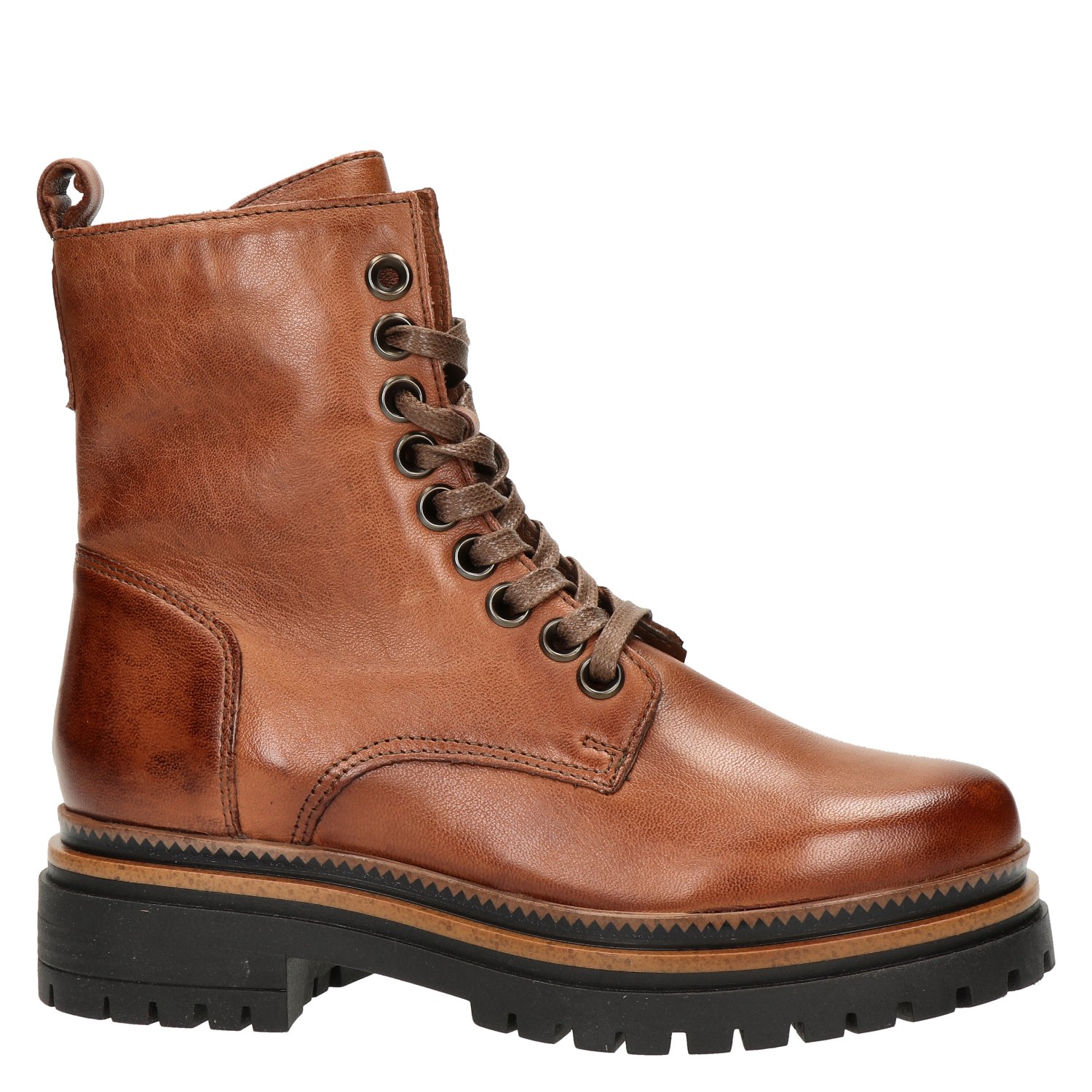 dames veterboot Nelson Cognac