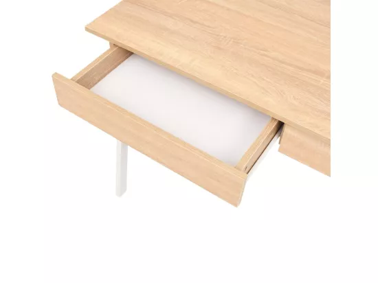 Table d'écriture 110x55x75 cm Chêne et blanc