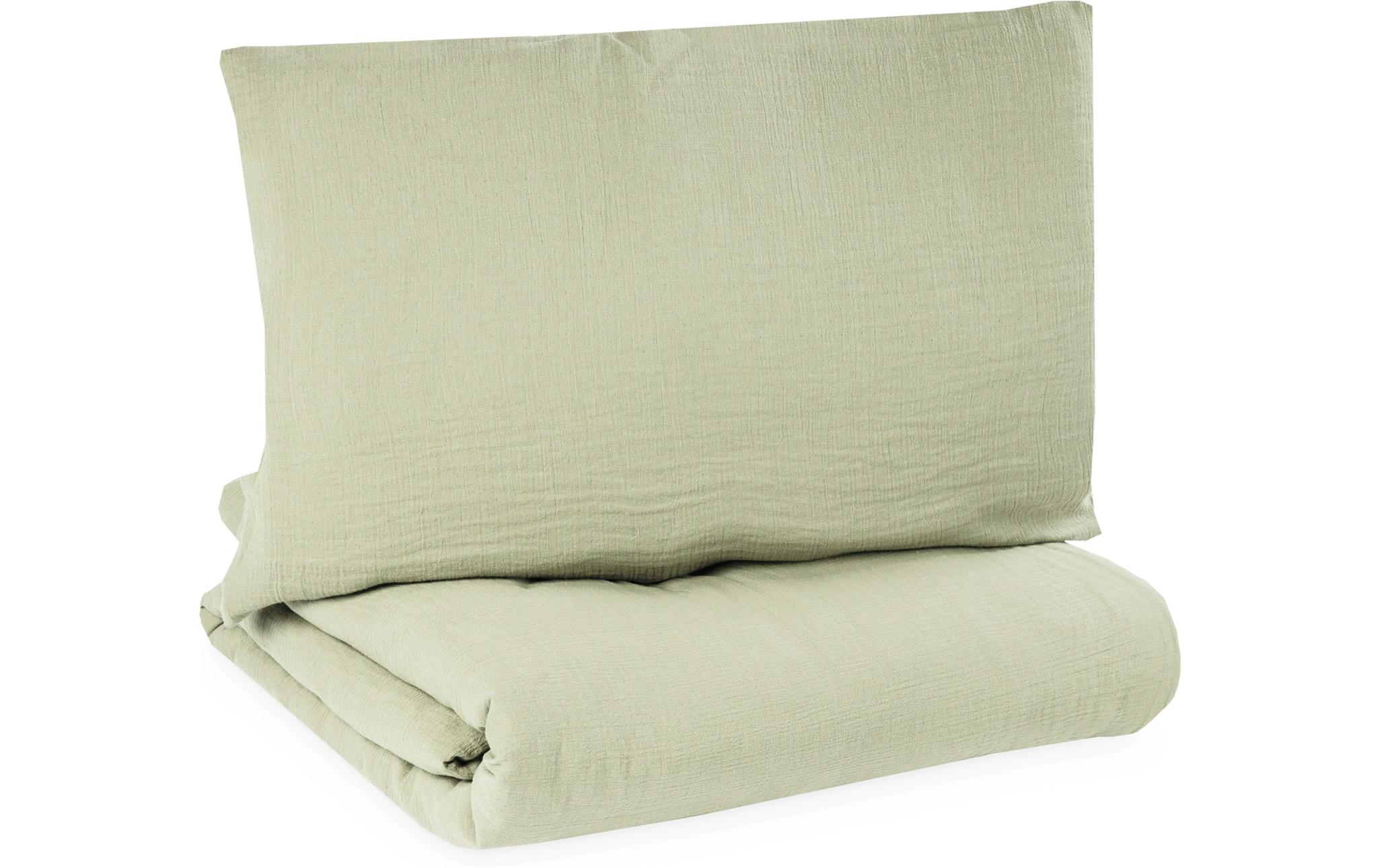 Kinderbettwäsche Musselin Lime 100 x 135 cm + 40 x 60 cmMusselin-Bettwäsche