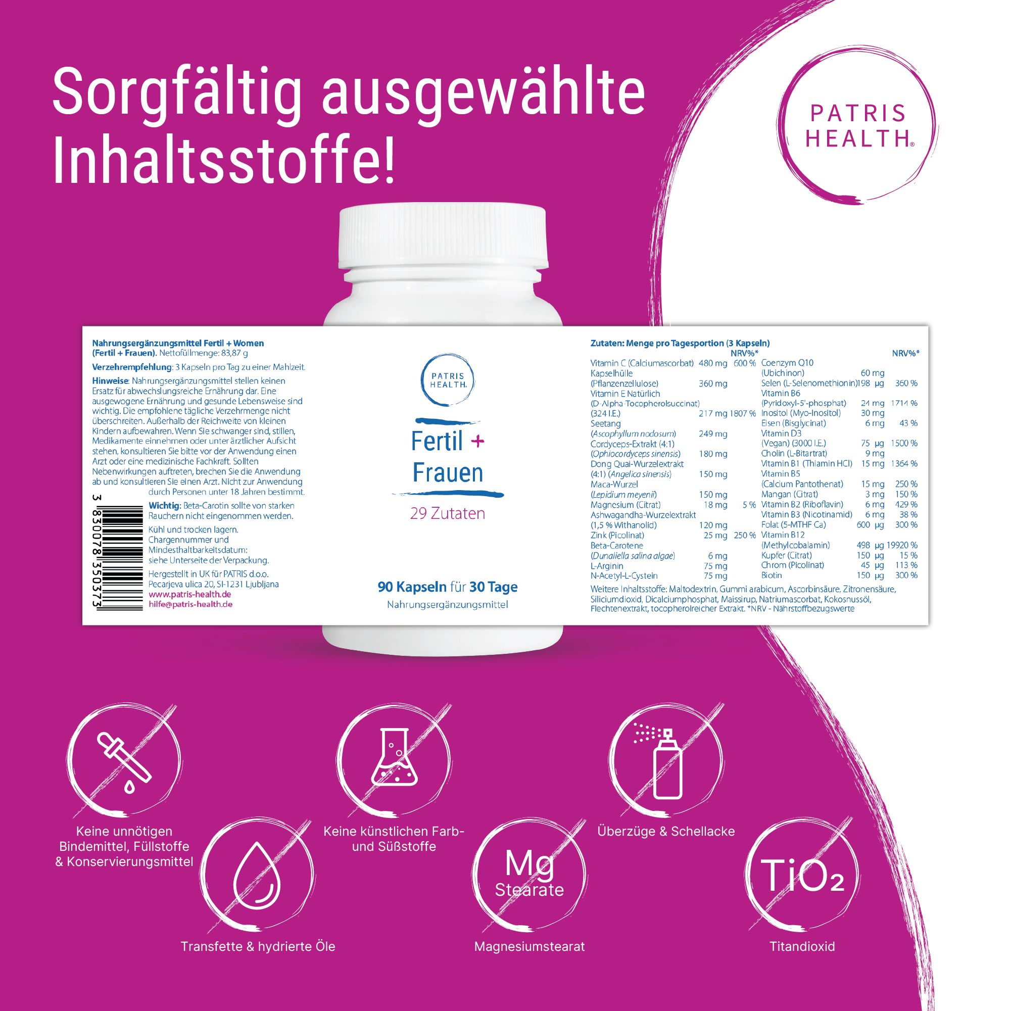 Patris Health® Fertil+ Frauen