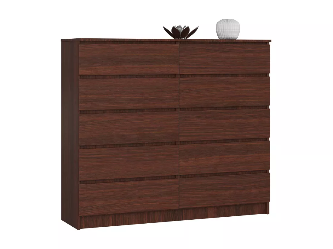 Commode AKORD K140 Wengé 138 cm 10 tiroirs façade Wengé 138x40x121 cm