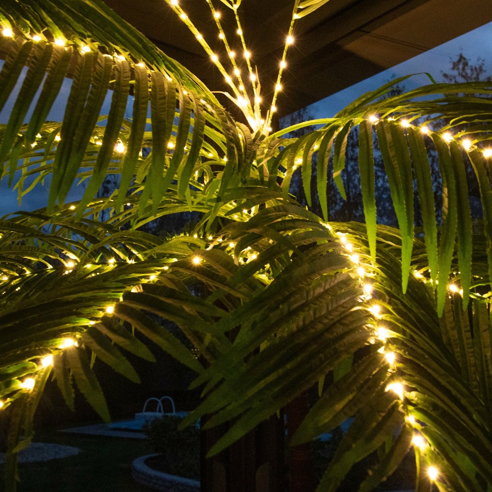 Palmier lumineux - 300 led - intérieur et extérieur - chromex