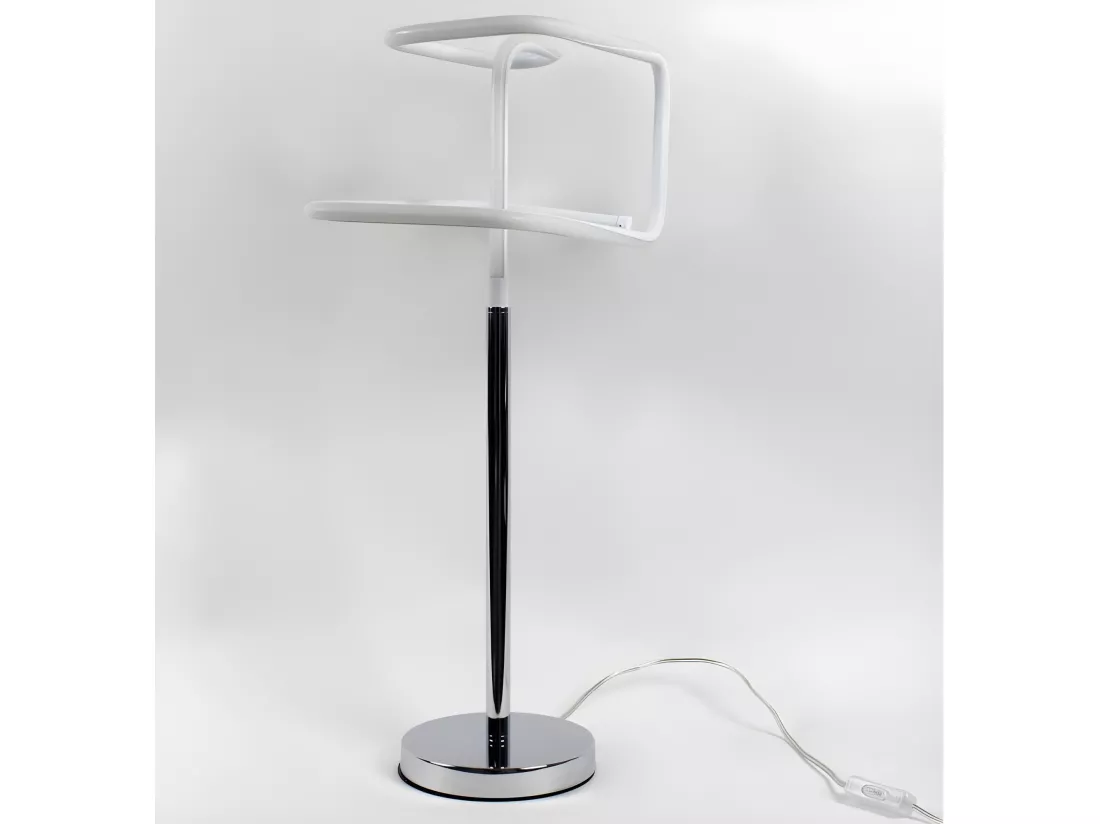 Lampe LED 66 cm design abstrait pied métal chromé - SQUARE