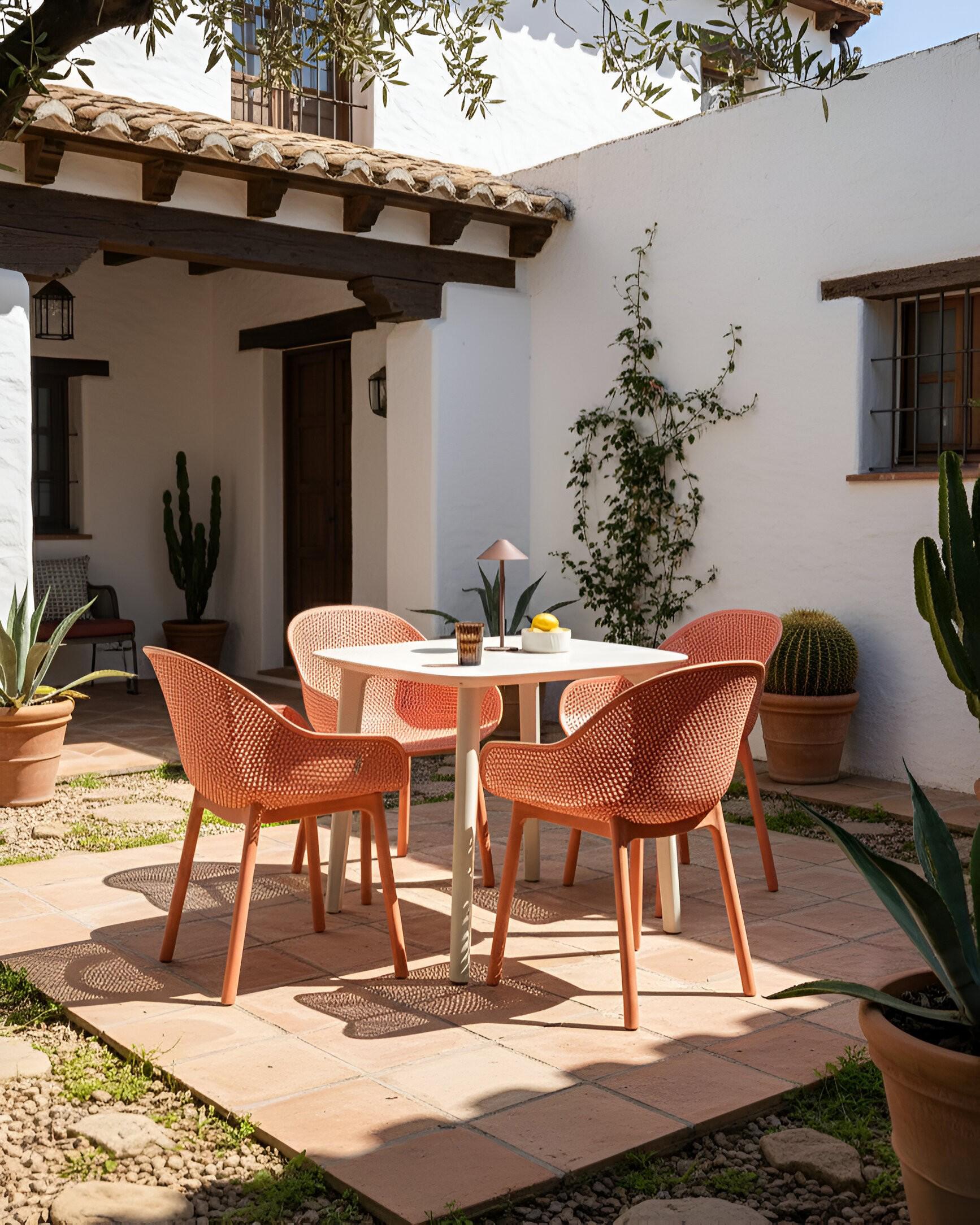 Set van 4 tuinstoelen TIGGIANO Koraalrood