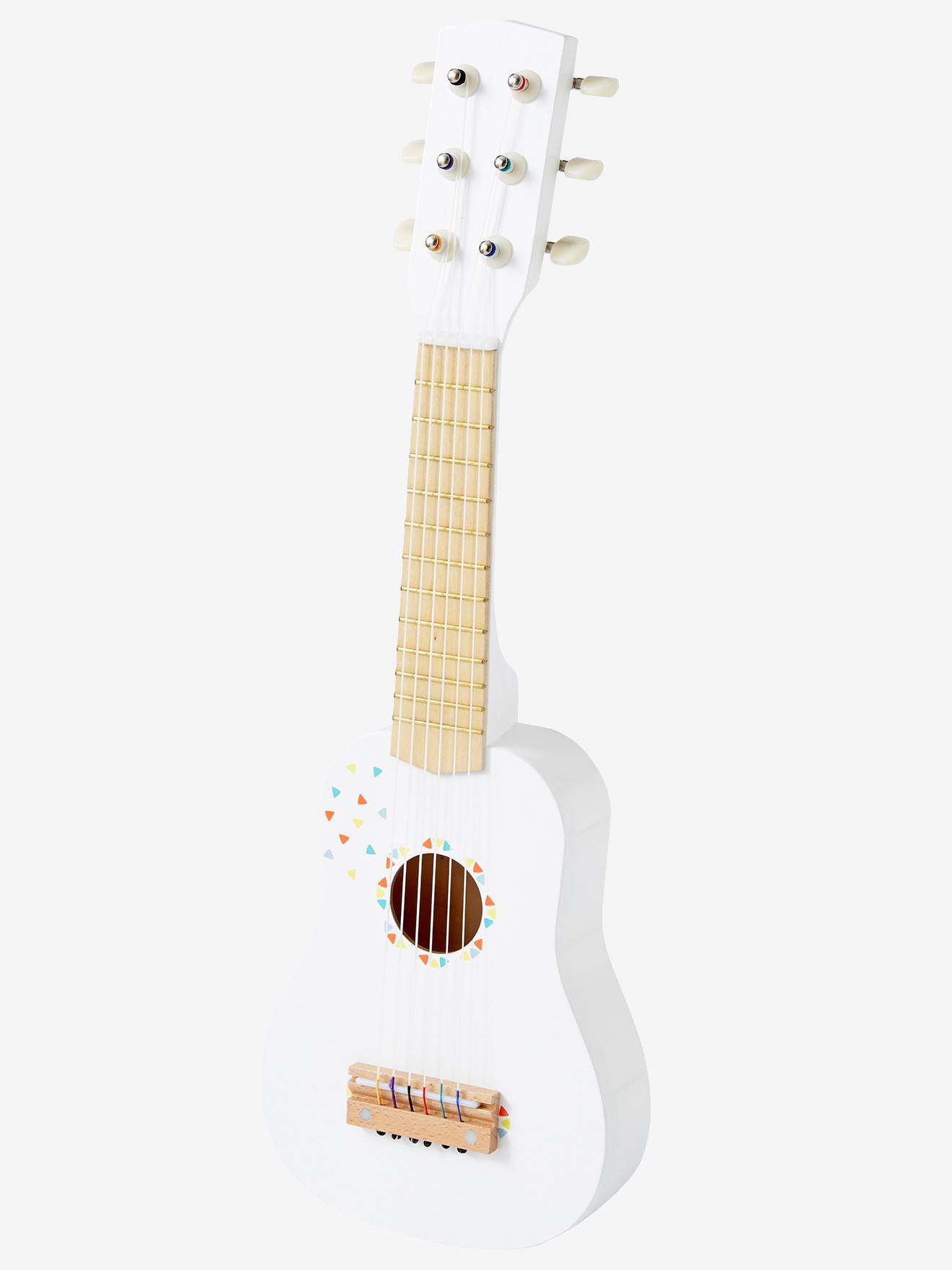 Guitarra de madeira lisa rosa médio com certificação FSC® e motivos.