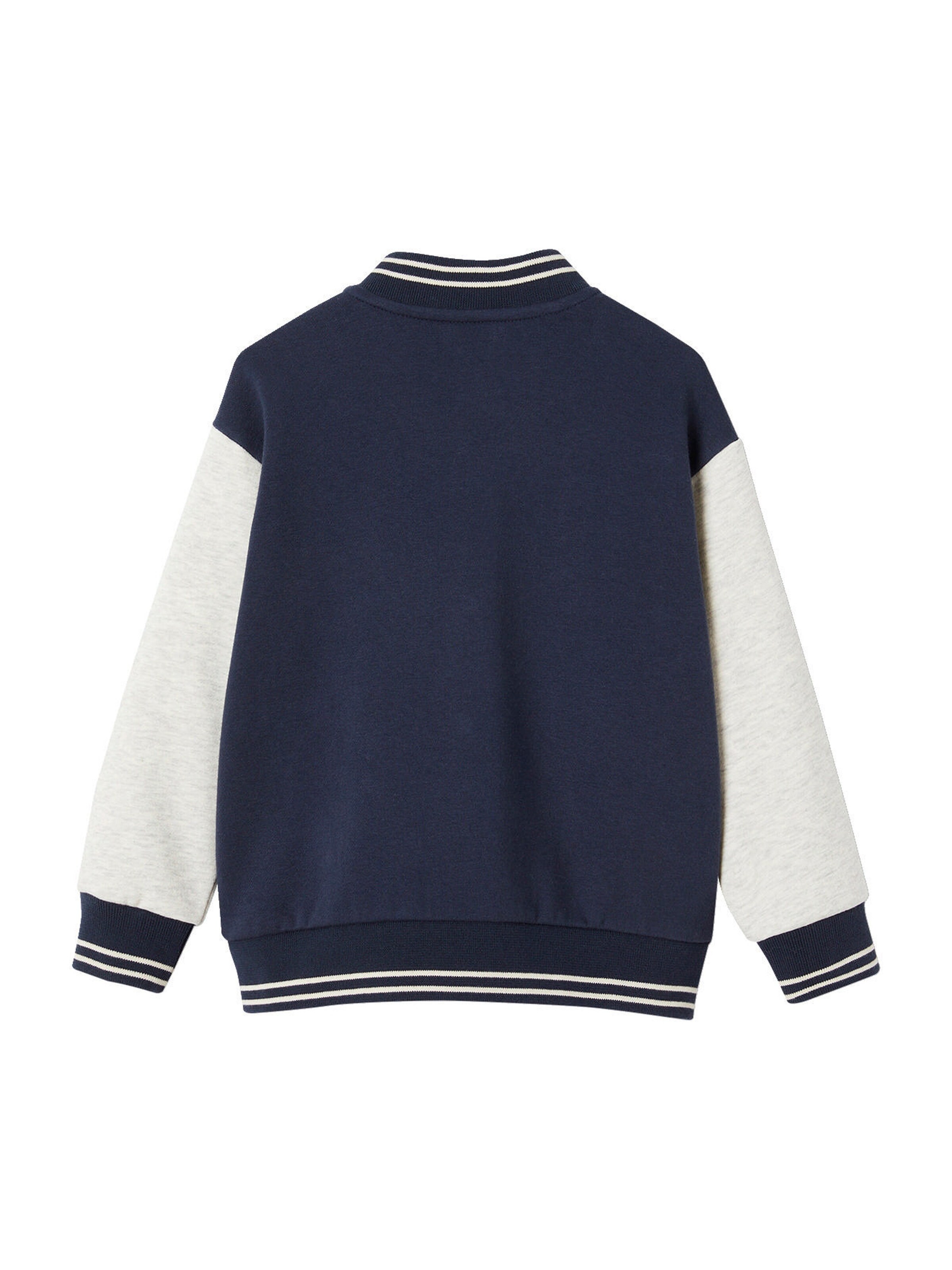 Vertbaudet Jungen College-Sweatjacke mit Aufnäher marine