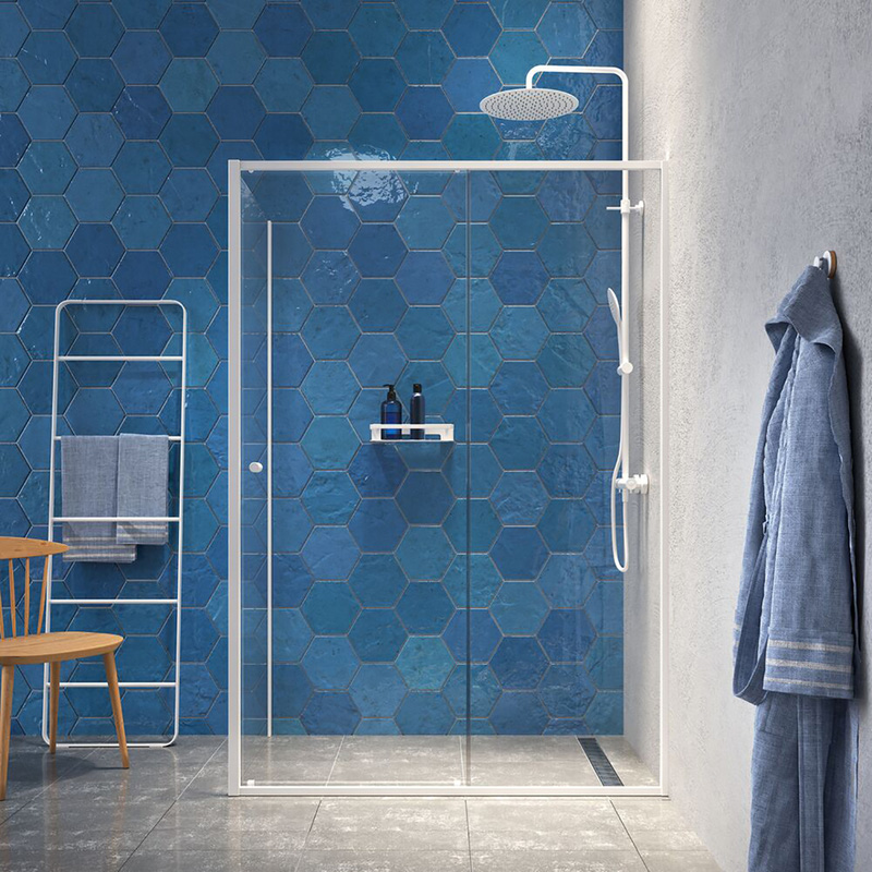 Sealskin Contour schuifdeur met zijwand 120x90x200 cm, 6 mm helder veiligheidsglas met antikalklaag mat wit