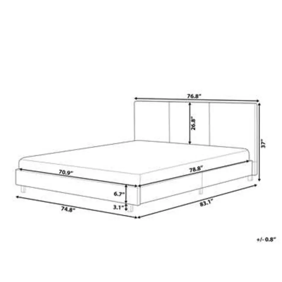 ALBI - Tweepersoonsbed - Beige - 180 x 200 cm - Polyester
