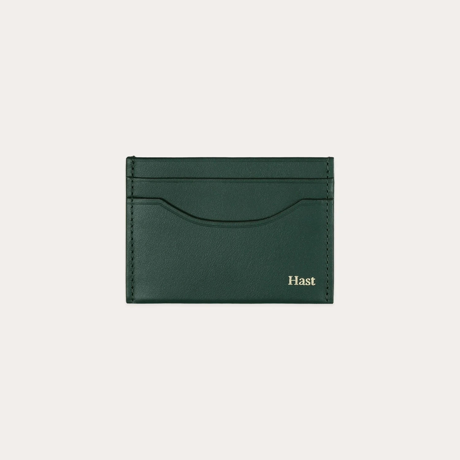 Green smooth leather card holder