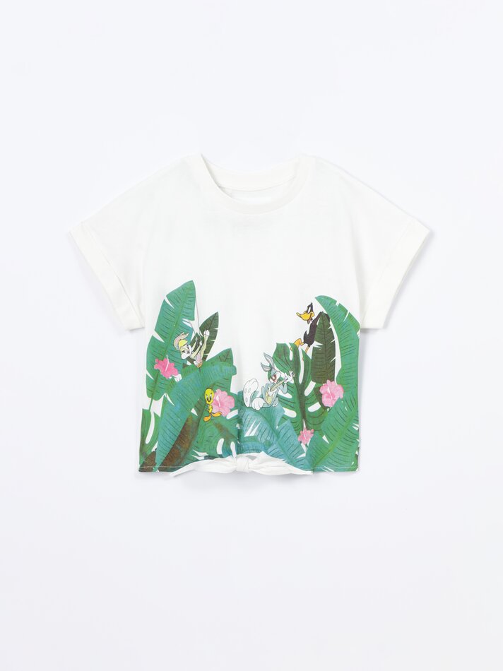 Camiseta com nó Looney Tunes © &™ Warner Bros - Off White