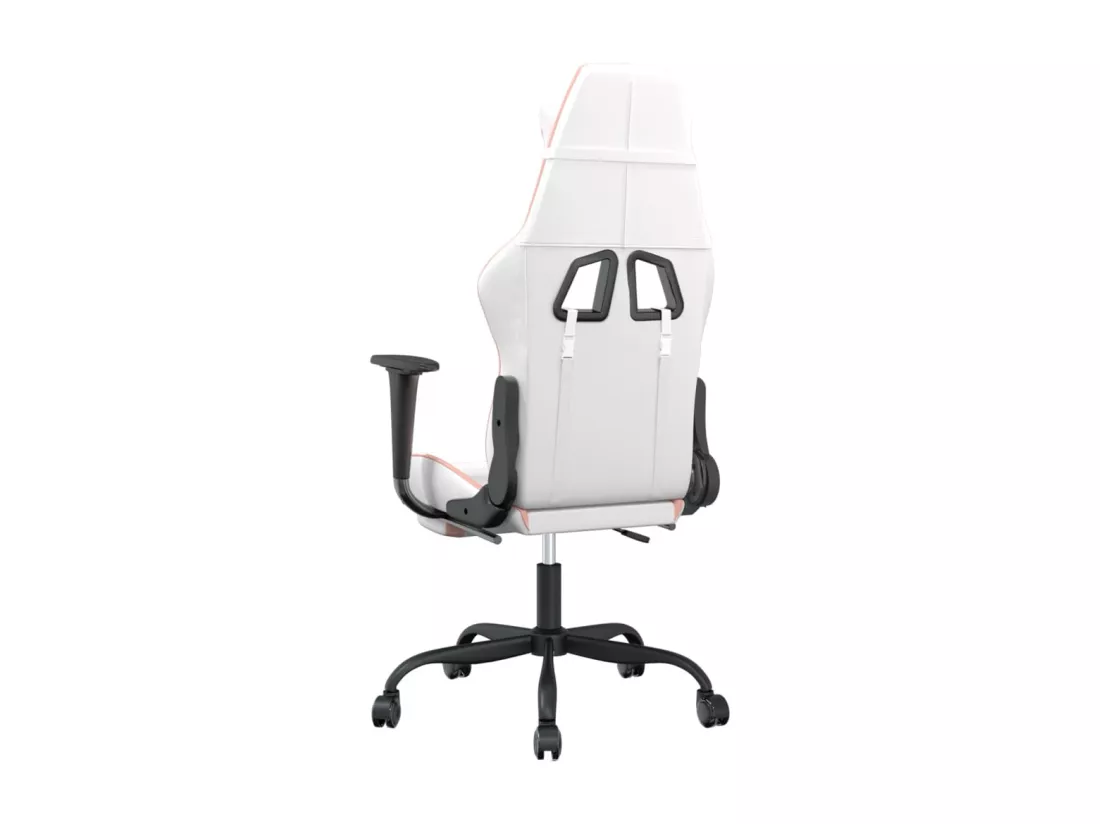Chaise de jeu de massage avec repose-pied Blanc rose Similicuir