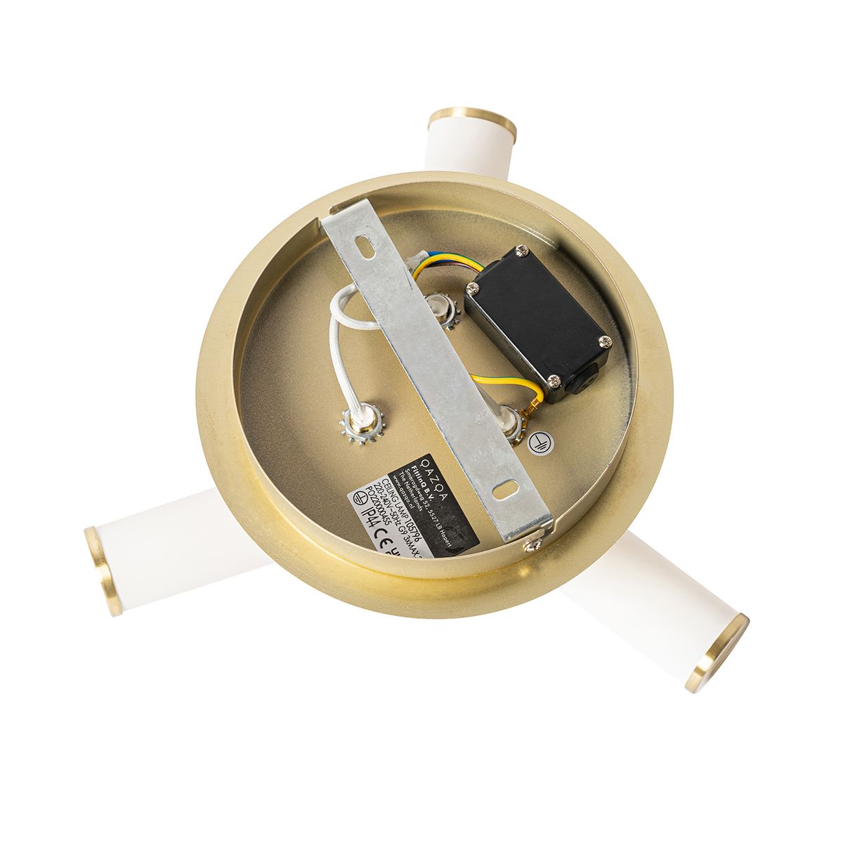 Moderne badkamer plafondlamp messing 3-lichts IP44 - Bath