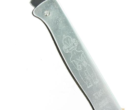 Tiki 200 Carbone Noir - Manche Acier Chromé Couteau de poche Le Thiers par Cognet Douk Douk