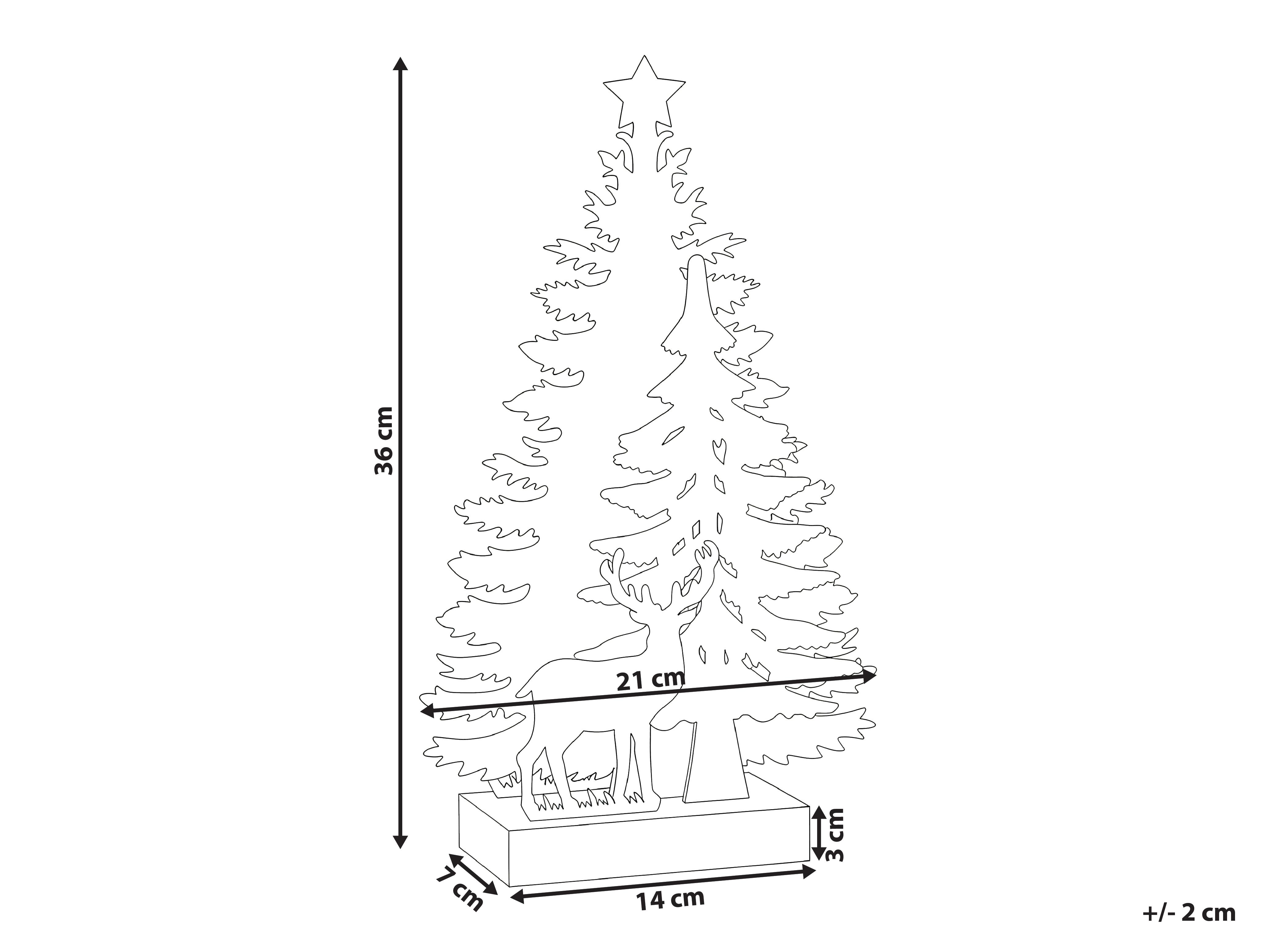Kerstdecoratie LED FEMAN Rendier Kerstboom 36 cm Wit
