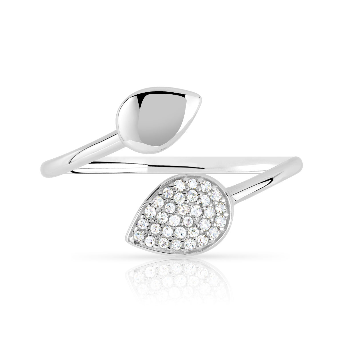 Bague or 375 blanc diamant