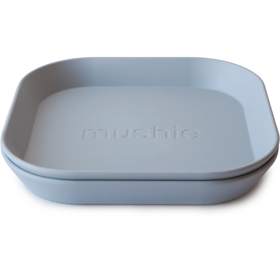 mushie Teller eckig 2 Stück, Cloud