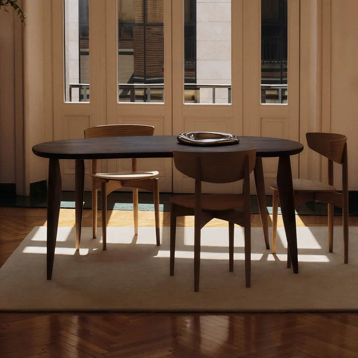 Ferm Living - Feve Esstisch, 160 x 86 cm, Walnuss natur