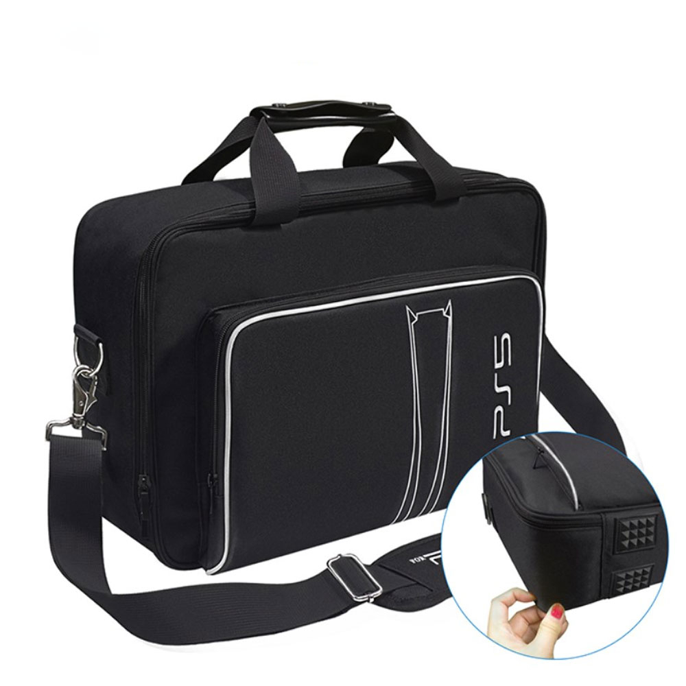 (40x28cm) Sony PlayStation PS5 Konsole / Controller Aufbewahrungs Tasche Schulter Umhängetasche - Schwarz