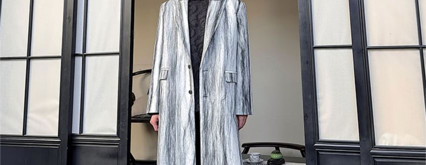 Orungeetun - Trenchcoat met lange mouwen en strepen