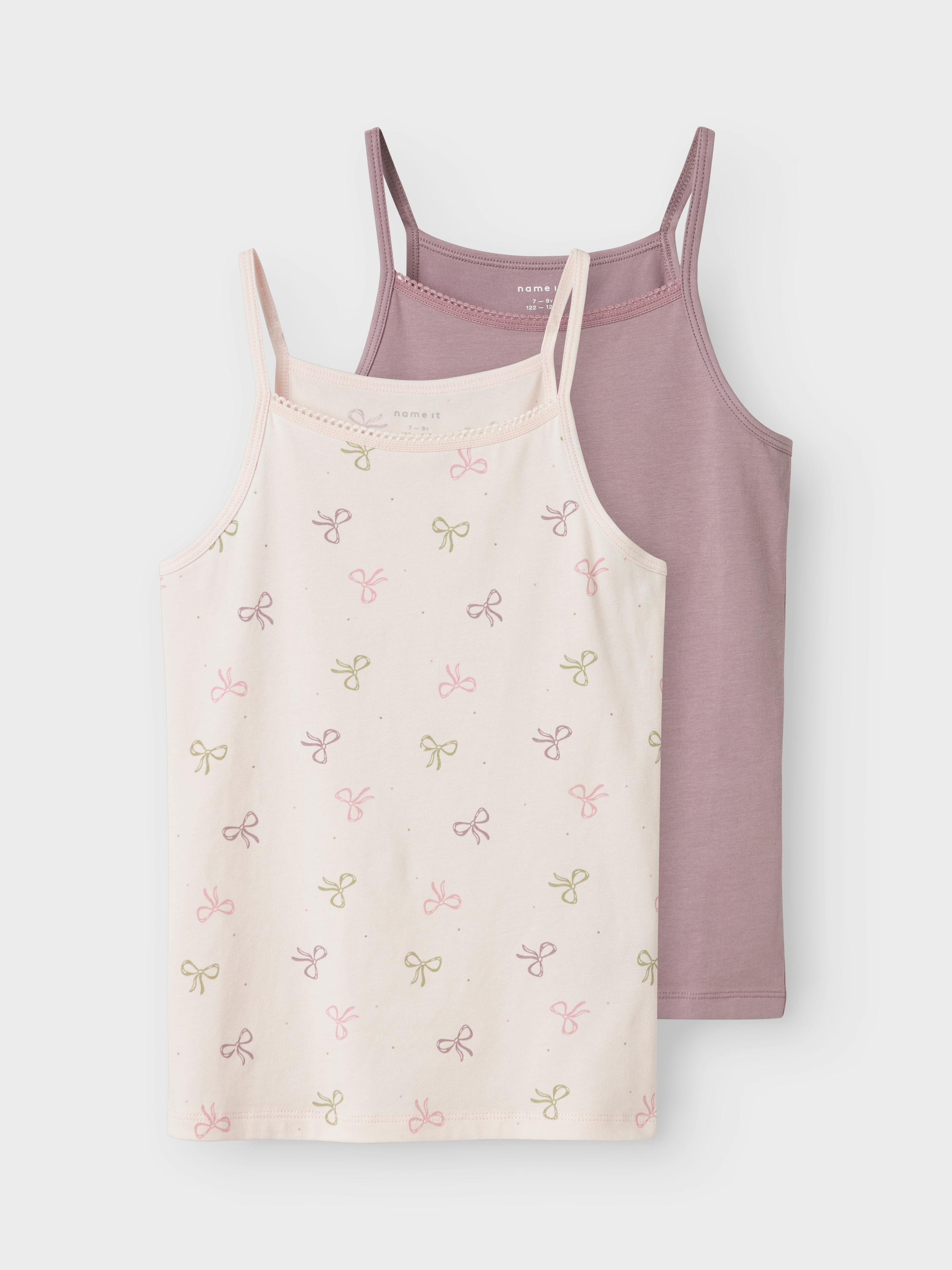 Name It Unterhemd »NKFSTRAP TOP 2P BARELY PINK BOW NOOS«, 2 Stk.