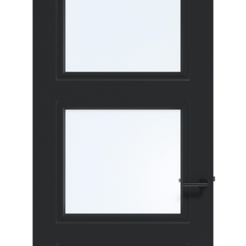 Arne & Bodil binnendeur ABT306 blank glas - diep zwart afgelakt
