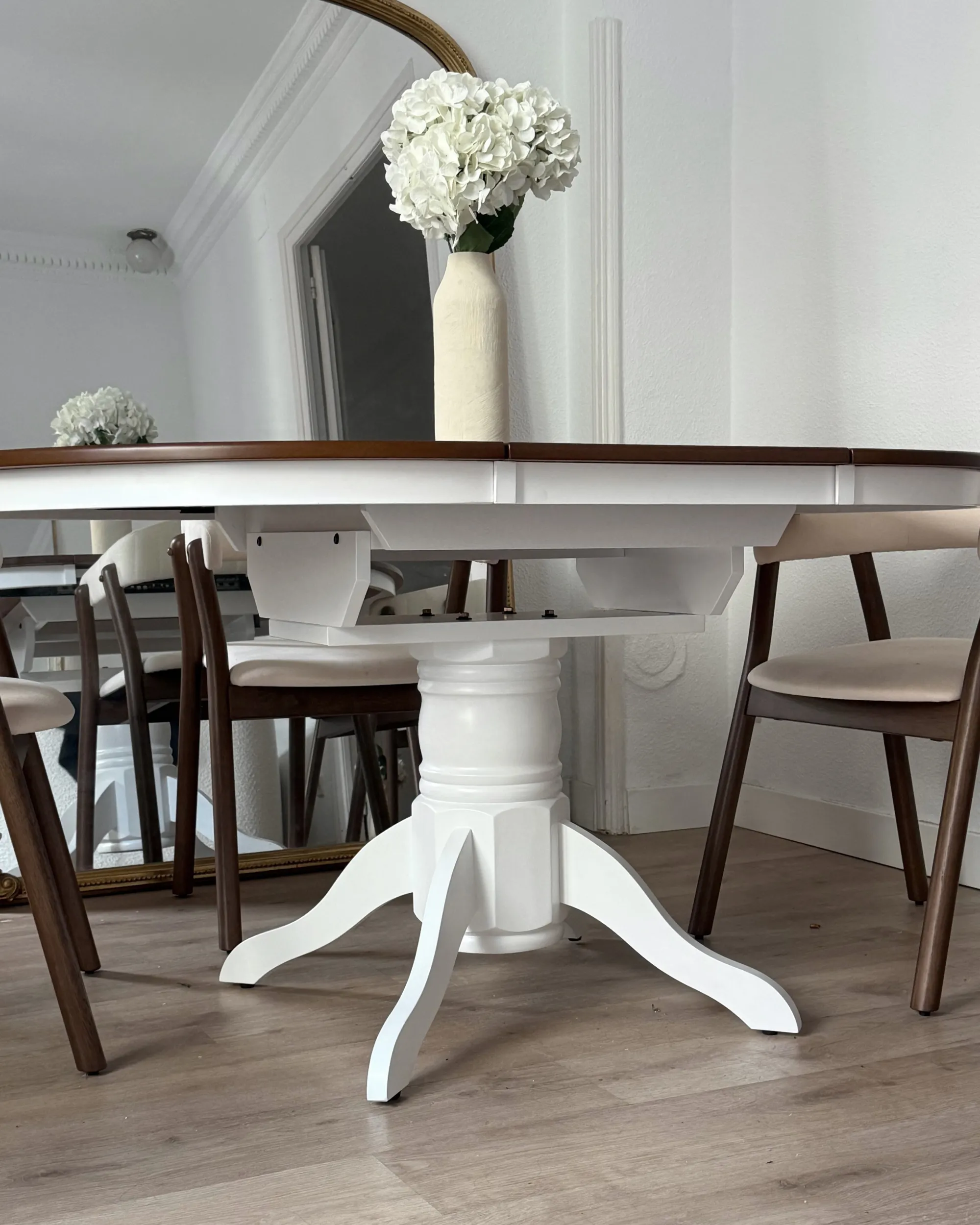Eettafel uitschuifbaar AKRON Bruin essenhout 106 cm Hout 106/150 cm