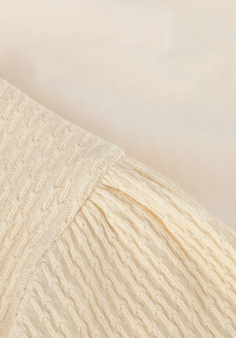 NONO ecru nono t-shirt karen t-shirt mixed fabris puffed shorts sleeves