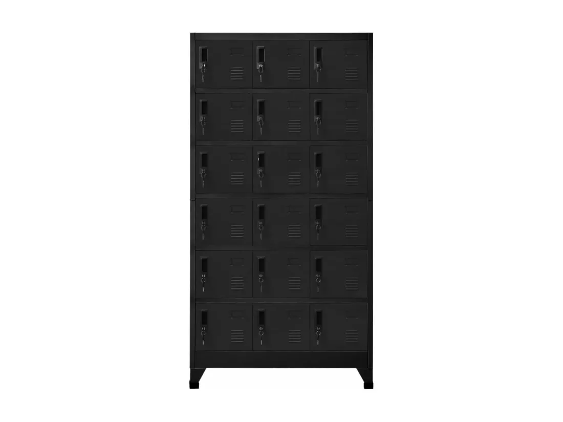 Armoire à casiers Noir 90x40x180 cm Acier