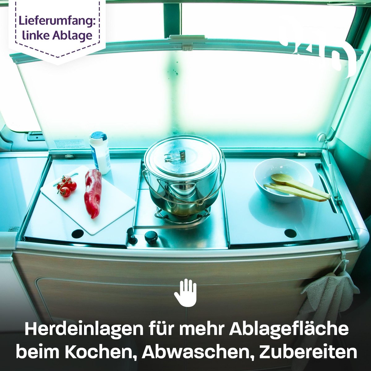 040 Parts Kookplaat afdekking links - VW T5 T6 California
