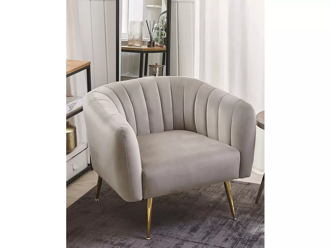 Fauteuil LACONIA Velours Taupe