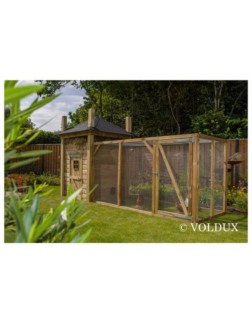 Voldux Hooiberg Loes Xl - Kippenhok - 462x175x225 cm Bruin